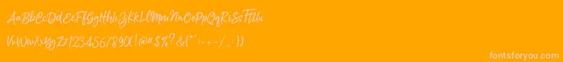 Silentmind Demo-Schriftart – Rosa Schriften auf orangefarbenem Hintergrund