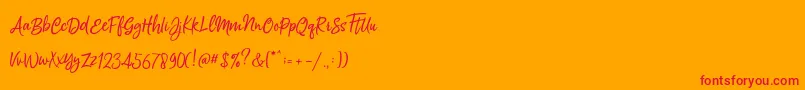 Silentmind Demo-Schriftart – Rote Schriften auf orangefarbenem Hintergrund