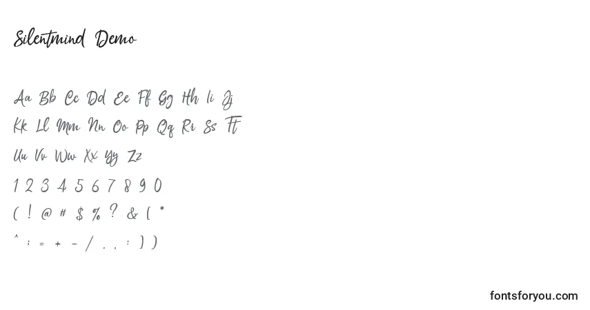Schriftart Silentmind Demo (140902) – Alphabet, Zahlen, spezielle Symbole