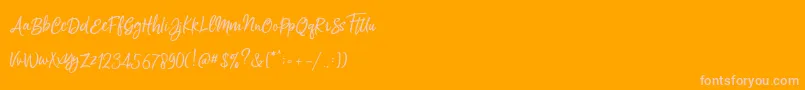 Silentmind Demo-Schriftart – Rosa Schriften auf orangefarbenem Hintergrund