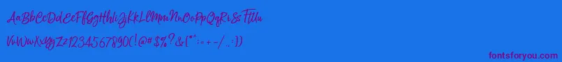 Silentmind Demo-Schriftart – Violette Schriften auf blauem Hintergrund