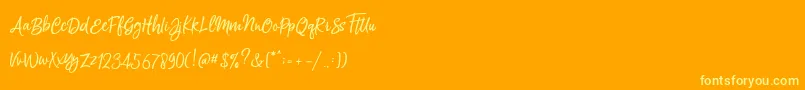 Silentmind Demo Font – Yellow Fonts on Orange Background