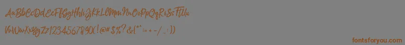 Silentmind Rough Demo-Schriftart – Braune Schriften auf grauem Hintergrund