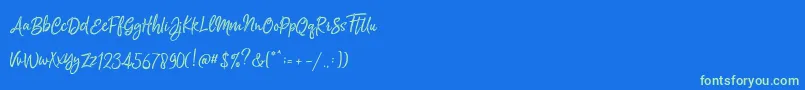 Silentmind Rough Demo Font – Green Fonts on Blue Background