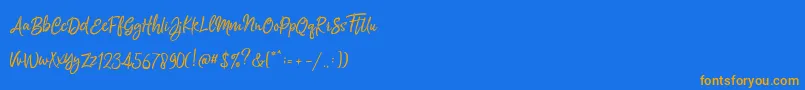 Silentmind Rough Demo Font – Orange Fonts on Blue Background