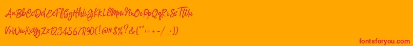 Silentmind Rough Demo Font – Red Fonts on Orange Background