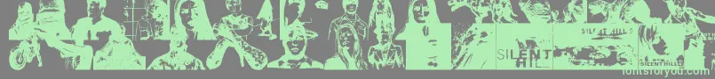 SILHILL-Schriftart – Grüne Schriften auf grauem Hintergrund