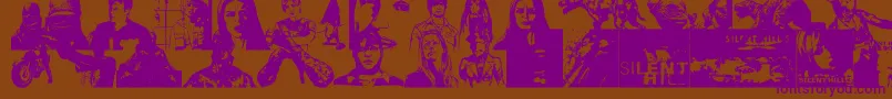 SILHILL Font – Purple Fonts on Brown Background