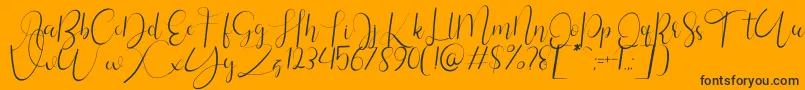 Шрифт Silhouette Personal Use1 – чёрные шрифты на оранжевом фоне