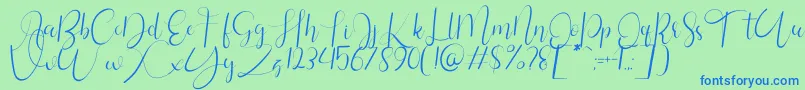Silhouette Personal Use1 Font – Blue Fonts on Green Background
