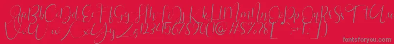 Шрифт Silhouette Personal Use1 – серые шрифты на красном фоне