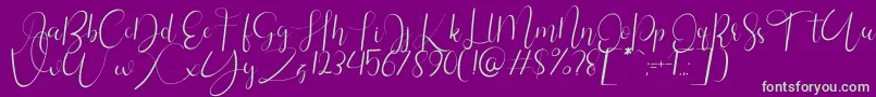 Silhouette Personal Use1 Font – Green Fonts on Purple Background