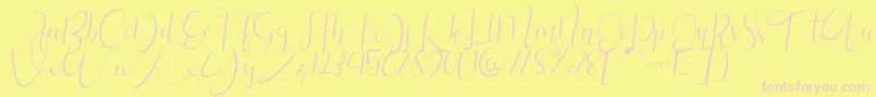 Silhouette Personal Use1 Font – Pink Fonts on Yellow Background