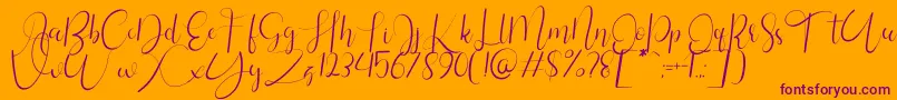 Silhouette Personal Use1 Font – Purple Fonts on Orange Background