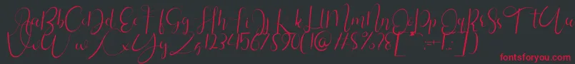 Silhouette Personal Use1-Schriftart – Rote Schriften auf schwarzem Hintergrund