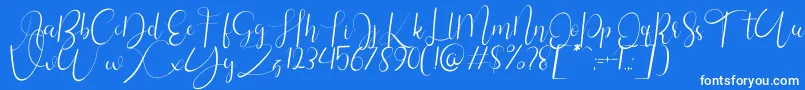 Silhouette Personal Use1-Schriftart – Weiße Schriften auf blauem Hintergrund