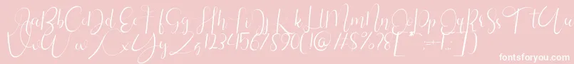 Silhouette Personal Use1-Schriftart – Weiße Schriften auf rosa Hintergrund