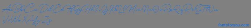 Silhouette Font – Blue Fonts on Gray Background