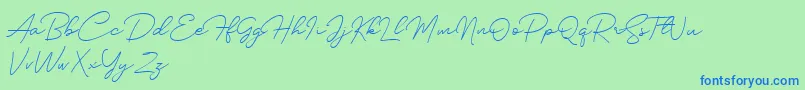 Silhouette Font – Blue Fonts on Green Background