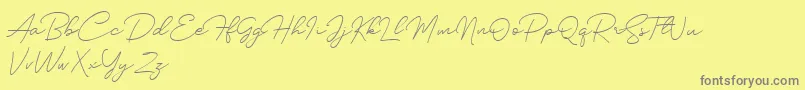 Silhouette-Schriftart – Graue Schriften auf gelbem Hintergrund