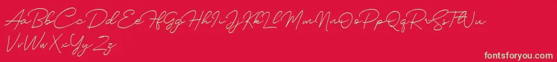 Silhouette-Schriftart – Grüne Schriften auf rotem Hintergrund