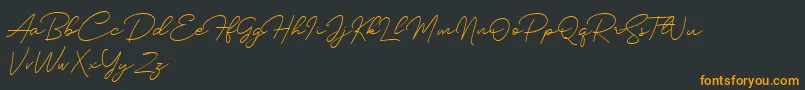 Silhouette-Schriftart – Orangefarbene Schriften auf schwarzem Hintergrund