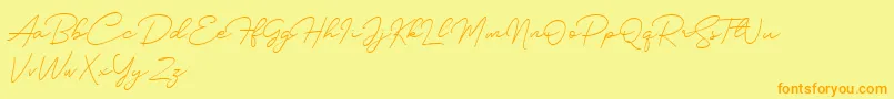 Silhouette Font – Orange Fonts on Yellow Background