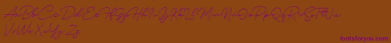 Silhouette Font – Purple Fonts on Brown Background