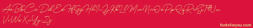 Silhouette Font – Yellow Fonts on Red Background