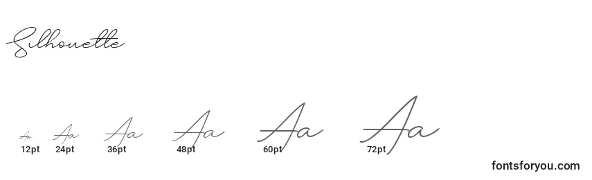 Silhouette Font Sizes