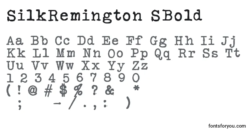 Шрифт SilkRemington SBold – алфавит, цифры, специальные символы