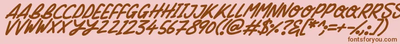 Fonte Silky Smooth Italic – fontes marrons em um fundo rosa