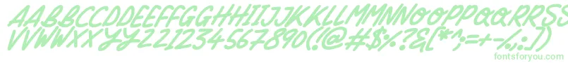 Silky Smooth Italic Font – Green Fonts on White Background