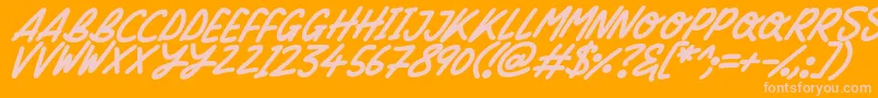 Silky Smooth Italic Font – Pink Fonts on Orange Background