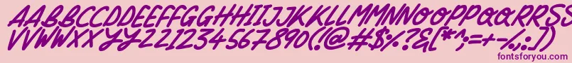 Silky Smooth Italic Font – Purple Fonts on Pink Background