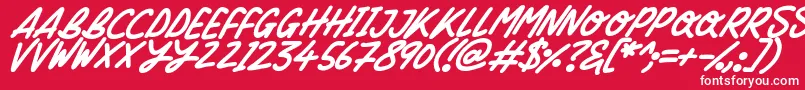 Silky Smooth Italic Font – White Fonts on Red Background