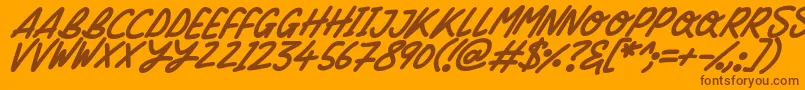 Silky Smooth Italic Font – Brown Fonts on Orange Background