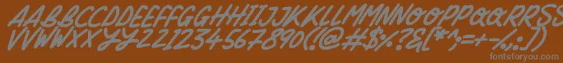 Czcionka Silky Smooth Italic – szare czcionki na brązowym tle