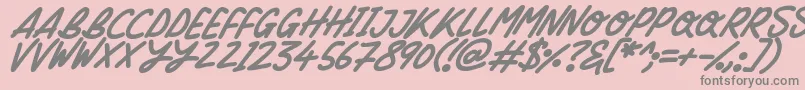 Silky Smooth Italic Font – Gray Fonts on Pink Background