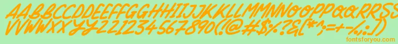 Silky Smooth Italic Font – Orange Fonts on Green Background