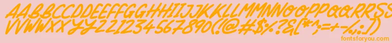 Silky Smooth Italic Font – Orange Fonts on Pink Background