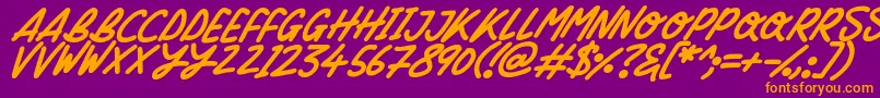 fuente Silky Smooth Italic – Fuentes Naranjas Sobre Fondo Morado