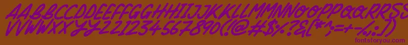 Silky Smooth Italic Font – Purple Fonts on Brown Background