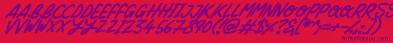 Silky Smooth Italic Font – Purple Fonts on Red Background