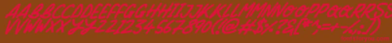 Silky Smooth Italic Font – Red Fonts on Brown Background