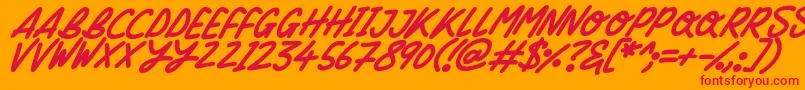 Шрифт Silky Smooth Italic – красные шрифты на оранжевом фоне