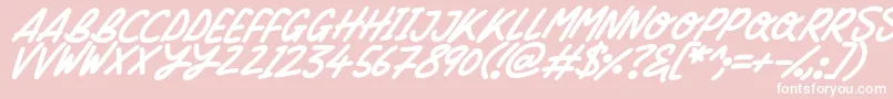 Silky Smooth Italic Font – White Fonts on Pink Background