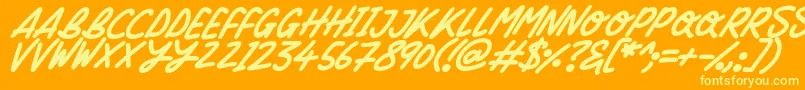 Silky Smooth Italic Font – Yellow Fonts on Orange Background