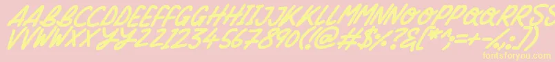 fuente Silky Smooth Italic – Fuentes Amarillas Sobre Fondo Rosa