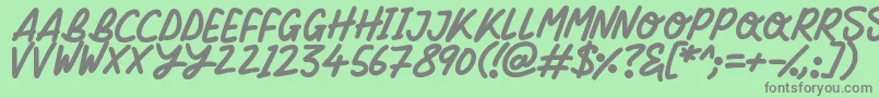 Silky Smooth Font – Gray Fonts on Green Background